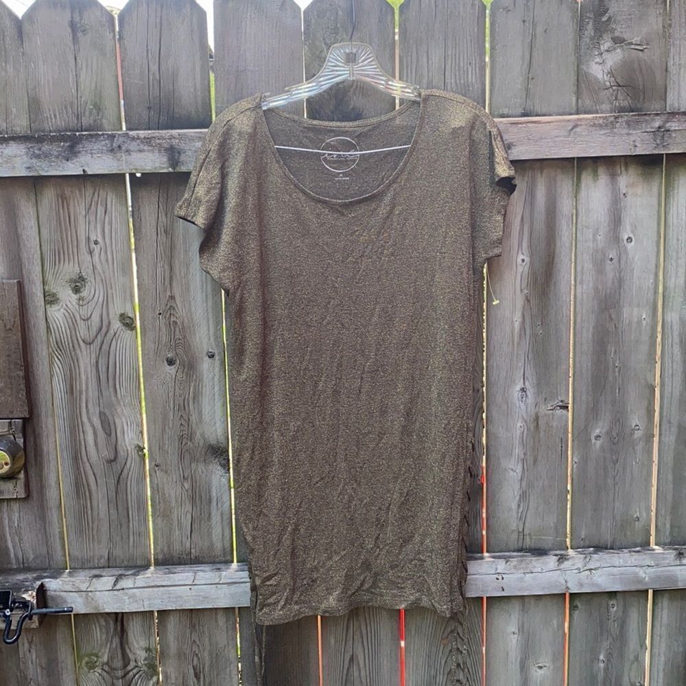 International Concepts gold shimmer tunic sz. M